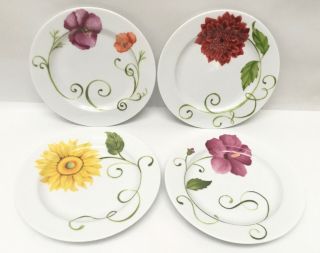 Westbury Court Lyrical Blooms Set Of 4 Salad Plates