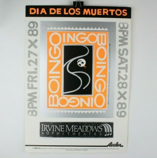 Vtg Oingo Boingo Concert Promo Poster Dia De Los Muertos Irvine Meadows