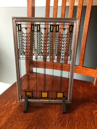 Frank Lloyd Wright Foundation Stained Glass Art Panel Tree Of Life Sun Catcher