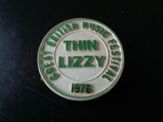 Thin Lizzy Promotional Badge For The 1976 British Music Festival.  A Large Badge