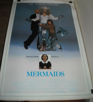 Rolled 1990 Mermaids 1 Sheet Double Sided Movie Poster Cher Winona Ryder Ricci