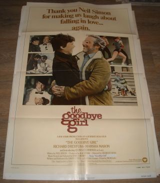 1977 The Goodbye Girl 1 Sheet Movie Poster Marsha Mason Richard Dreyfuss Comedy