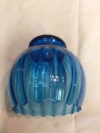 Vintage Italian Glass Empoli Brandy Snifter Bowl Vase Rare Cobalt Blue Footed 5