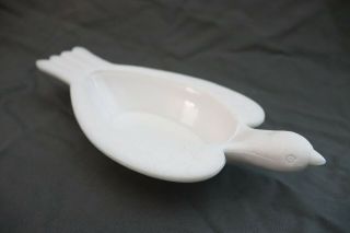 Antique 19th Century Hemingray Milk Glass Eapg Dish Bowl Figural Pigeon Bird