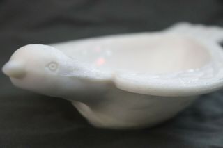 Antique 19th century Hemingray Milk Glass EAPG Dish Bowl Figural Pigeon Bird 4
