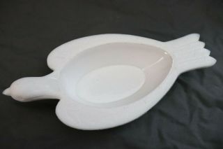 Antique 19th century Hemingray Milk Glass EAPG Dish Bowl Figural Pigeon Bird 5