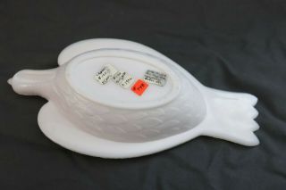 Antique 19th century Hemingray Milk Glass EAPG Dish Bowl Figural Pigeon Bird 7