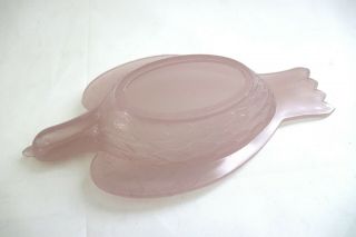 Antique 19th century Hemingray Pink Glass EAPG Dish Bowl Figural Pigeon Bird 8