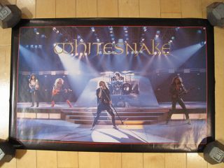1987 Vtg Whitesnake Band Poster Concert Rock Music 80s Live Stage Nos