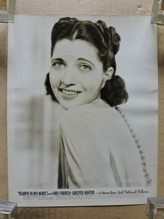 Kay Francis Glamour Studio Portrait Photo 1942 Always In My Heart