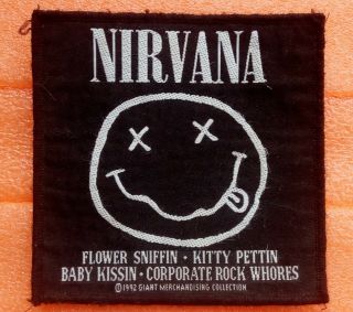 Vintage Org Nirvana Patch Smile Logo 1992 Giant