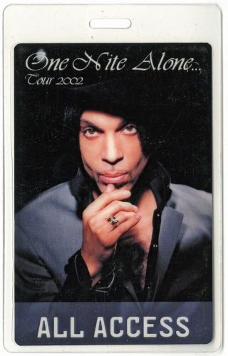 Prince Authentic 2002 Concert Laminated Backstage Pass One Nite Alone Tour Aa