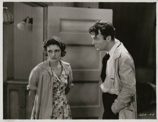 Evelyn Brent,  Neil Hamilton Orig 1929 Scene Still.  Darkened Rooms.  Linen