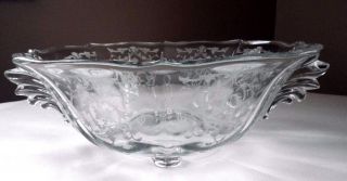 Gorgeous Vintage,  Fostoria Glass,  Baroque Large Bowl W/navarre Etching " Perfect "