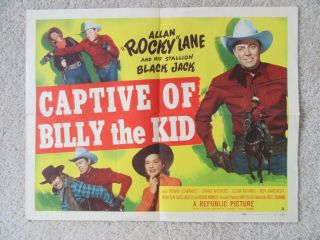 Captive Of Billy The Kid 1951 Hlf Sht Movie Poster Fld Alan Rocky Lane