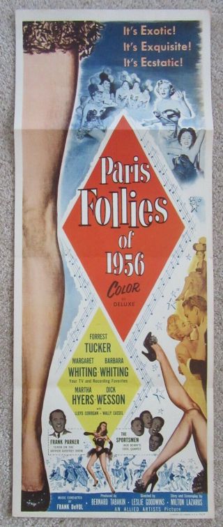 Paris Follies Of 1956 1956 Insrt Movie Poster Fld Ex