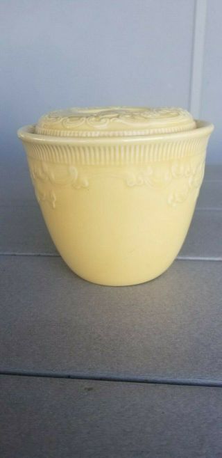 Homer Laughlin Oven Serve Yellow Large Bean Pot,  With Label