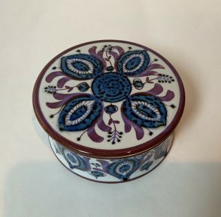 Vintage Royal Copenhagen Denmark Fajance P Box With Lid Signed And Numbered