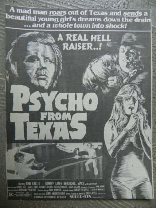 Psycho From Texas Newspaper Ad Linnea Quigley Wheeler