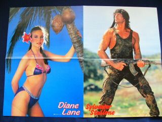1980s Diane Lane Sylvester Stallone / Mel Gibson Moon Lee 李 賽鳳 Japan Poster Very