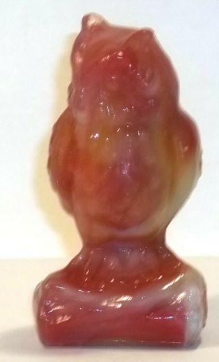Boyd Glass ONLY 61 MADE in 2005 Owl Owls Bird Bronze SLAG White Red FUND 3