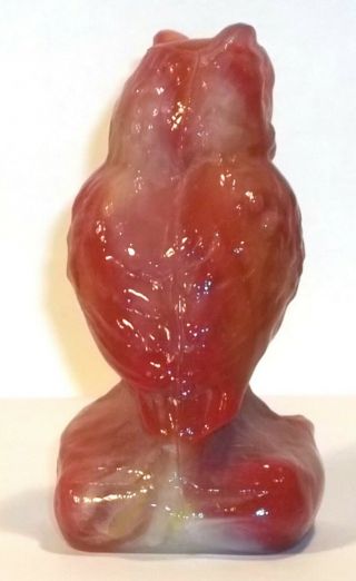 Boyd Glass ONLY 61 MADE in 2005 Owl Owls Bird Bronze SLAG White Red FUND 5