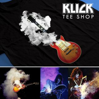 Kiss Ace Frehley - Smoking Guitar T - Shirt S,  M,  L,  Xl,  2xl,  3xl,  4xl,  5xl