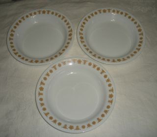 3 Corning Butterfly Gold Rimmed Soup Bowl