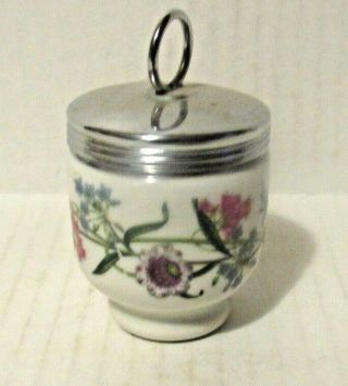 Vintage Royal Worcester Porcelain Single Egg Coddler Fleurette Floral Htf