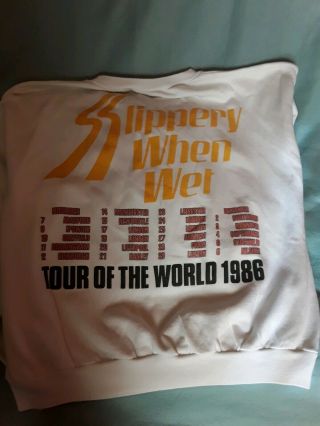 Collectable Vintage Bon Jovi Slippery When Wet Tour Of The World 1986 Sweatshirt