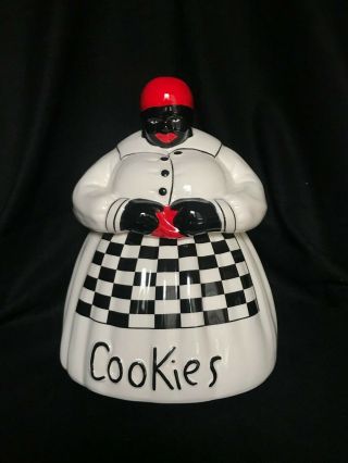 Wonderful Mccoy Mammy/aunt Jemima Cookie Jar Black Checkerboard Apron