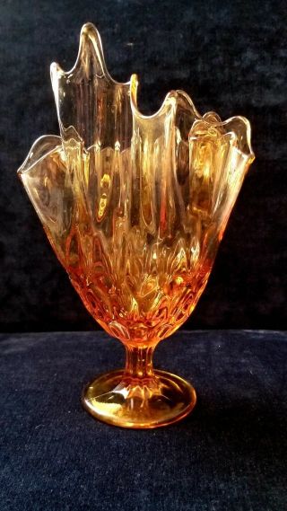 Antique Amber Art Glass Vase Approximately 10 " Tall