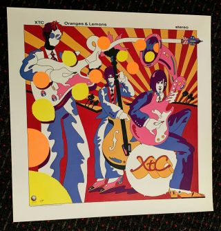 Xtc Oranges & Lemons 24x24 Promo Poster Psychedelic Pop Art Virgin 1989