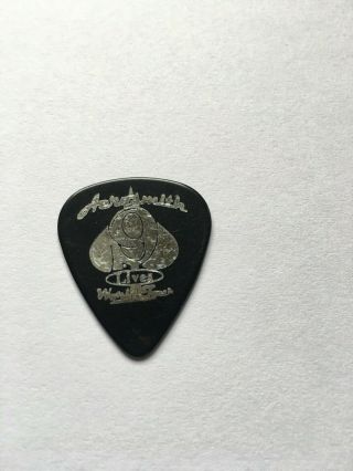 Brad Whitford Of Aerosmith Silver On Black 9 Lives Tour Issued Guitar Pick Rare