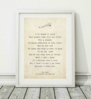 217 Wicked The Musical - For Good - Song Lyric Art Poster Print - Sizes A4 A3