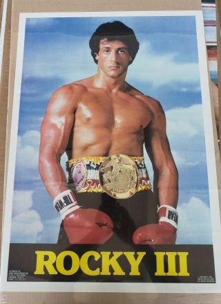 Rocky 3 Vintage Movie Promo Poster 1982 United Artists Sylvester Stallone