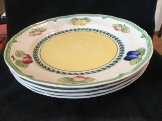 Set Of 4 Villeroy And Boch 10 1/2 " Dinner Plates French Garden Fleurence