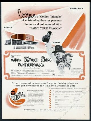 1969 Paint Your Wagon Clint Eastwood Movie Cooper Theatre Denver Print Ad