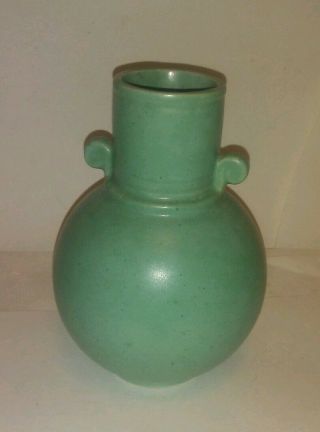 Vintage Rare Retro Red Wing Vase Art Deco 7 " 637 Ocean Green Pottery Uncataloged