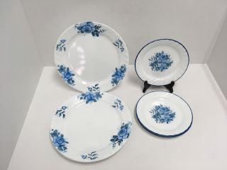 Corelle Blue Velvet 3 10 1/4 " Dinner Plates & 4 7 1/4 " Salad Or Dessert Plates