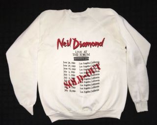 Vintage 1989 Neil Diamond Live At The Forum Tour Sweatshirt Size Xl