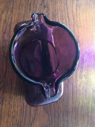 Vintage Blenko Amethyst/Purple Glass Carafe Water Pitcher Bottle Decanter 8 