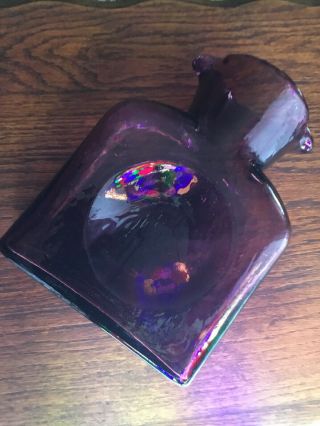 Vintage Blenko Amethyst/Purple Glass Carafe Water Pitcher Bottle Decanter 8 