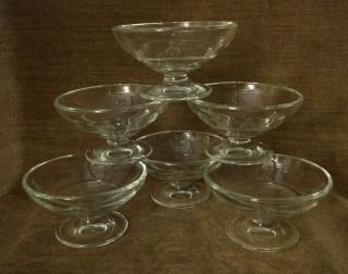 La Rochere France Bee Ice Cream Cup/sherbert Dessert Footed Bowl Glass Set Of 6