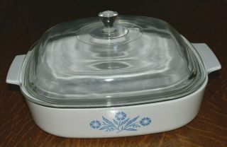 Vintage Corning Ware A - 10 - B Blue Cornflower Casserole Dish 2.  5 Liter - With Lid. 2