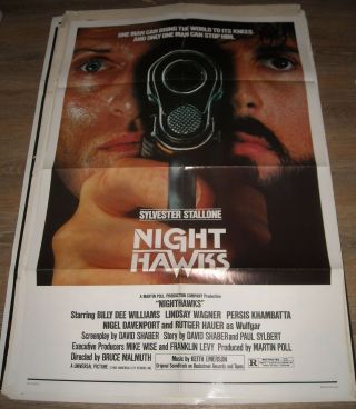 1981 Nighthawks 1 Sheet Movie Poster Sylvester Stallone Hauer Billy Dee Art
