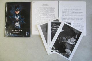 1992 Batman Returns Promo Press Packet Photos Info Booklet Keaton Devito Walken