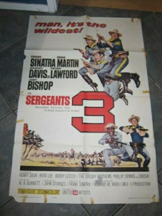 Sergeants 3 1sh 1962 John Sturges,  Frank Sinatra,  Dean Martin Rat Pack