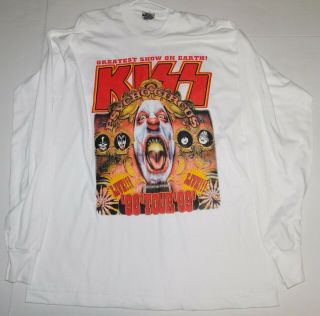 Kiss Band Psycho Circus Tour 1998 1999 Long Sleeve Concert Shirt Xl 2sided