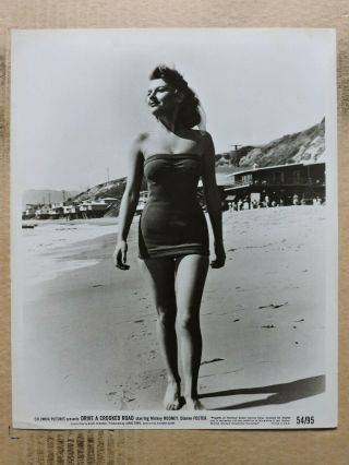 Dianne Foster Leggy Barefoot Film - Noir Portrait Photo 1954 Drive A Crooked Road